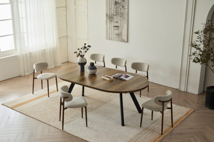 שולחן דגם ברנע בגוון אלון כהה