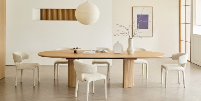 שולחן דגם דקל בגוון אלון