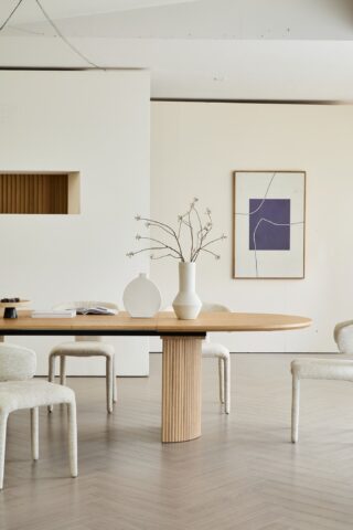 שולחן דגם דקל בגוון אלון