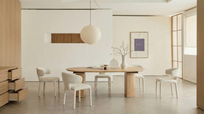 שולחן דגם דקל בגוון אלון