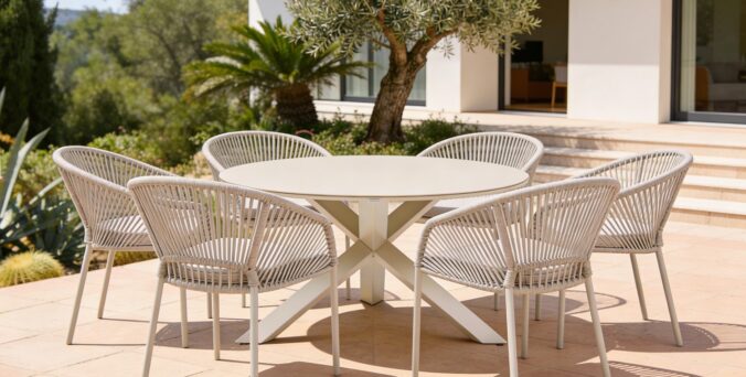 שולחן חוץ דגם רונדו שמנת