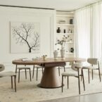 שולחן דגם כנען בגוון אגוז כהה