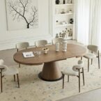 שולחן דגם כנען בגוון אגוז כהה