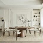 שולחן דגם כנען בגוון אגוז כהה