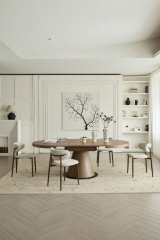 שולחן דגם כנען בגוון אגוז כהה