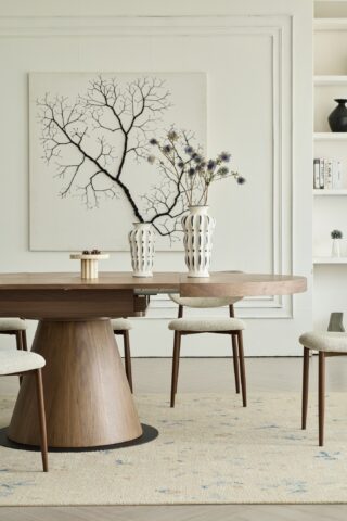 שולחן דגם כנען בגוון אגוז כהה