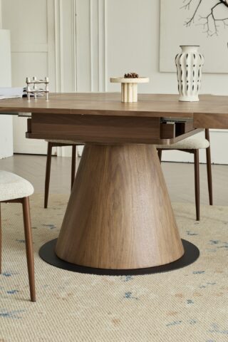 שולחן דגם כנען בגוון אגוז כהה