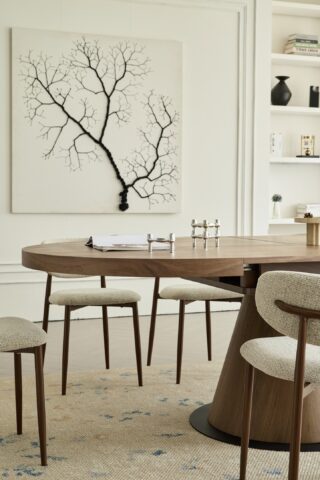 שולחן דגם כנען בגוון אגוז כהה