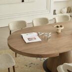 שולחן דגם כנען בגוון אגוז כהה