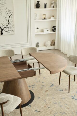 שולחן דגם כנען בגוון אגוז כהה