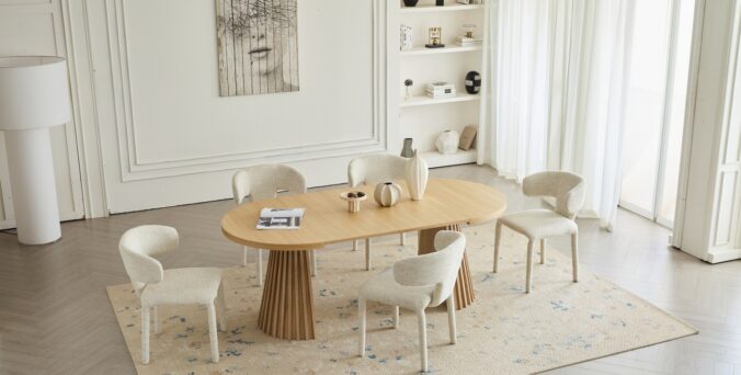 שולחן דגם קדם בגוון אלון בהיר