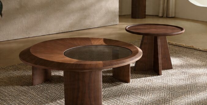 שולחנות סלון דגם קדם גוון עץ