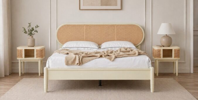 Cama modelo Neta na cor creme + colchão grátis Cama modelo Neta na cor creme + colchão grátis