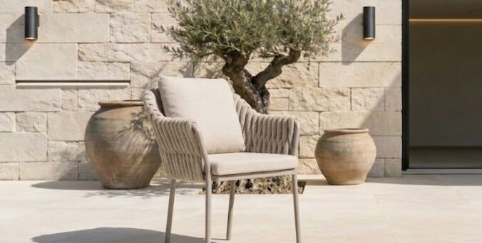 כיסא חוץ דגם 'טורונטו' בגוון אפור