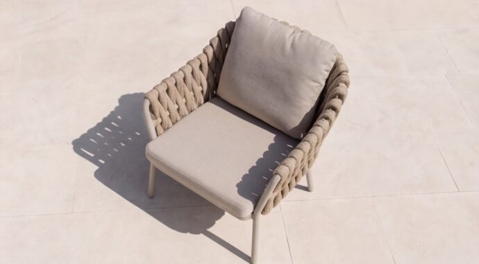 כיסא חוץ דגם 'טורונטו' בגוון אפור