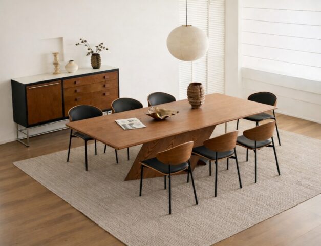 שולחן דגם 'כפיר' בגוון אגוז