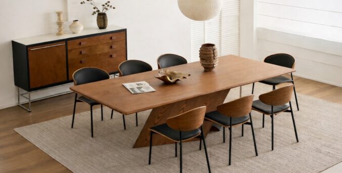 שולחן דגם 'כפיר' בגוון אגוז