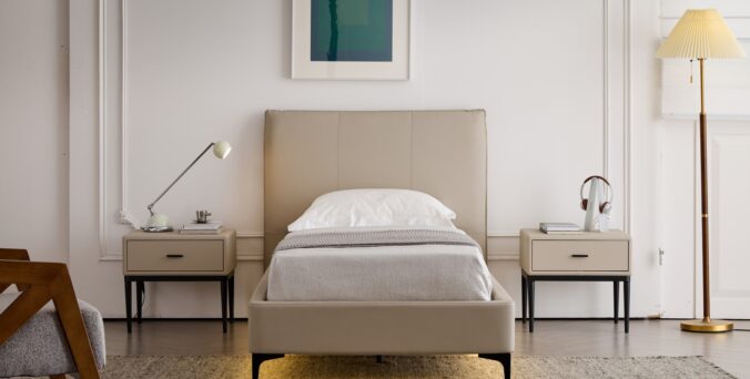 מיטה יחיד דגם נהוראי בגוון סהרה