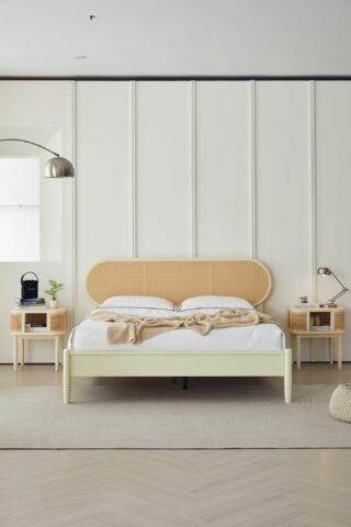 מיטה דגם נטע בגוון שמנת + מזרן מתנה