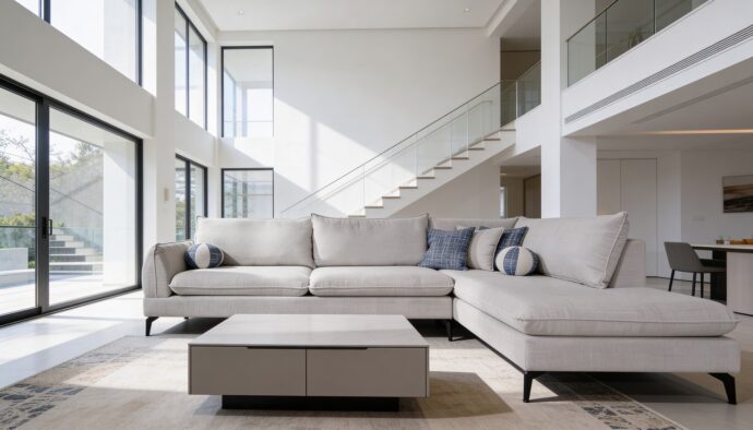 סלון דגם במבו 300/200 ס״מ בגוון שמנת