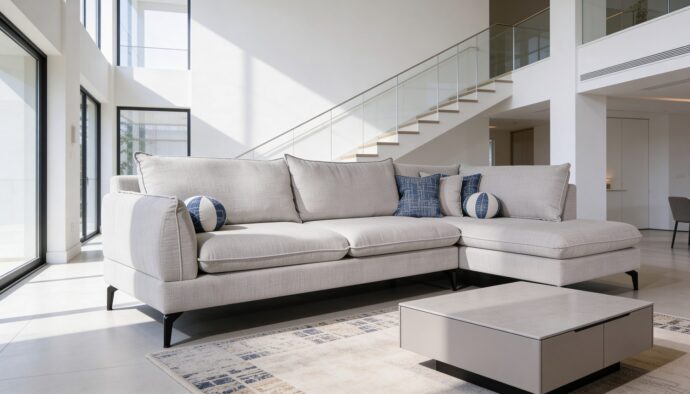 סלון דגם במבו 300/200 ס״מ בגוון שמנת