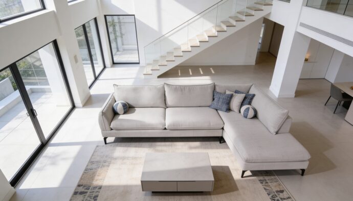 סלון דגם במבו 300/200 ס״מ בגוון שמנת