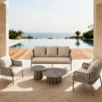 פינת ישיבה דגם לאונרדו בגוון אבן