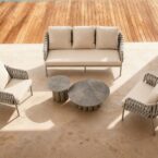 פינת ישיבה דגם לאונרדו בגוון אבן