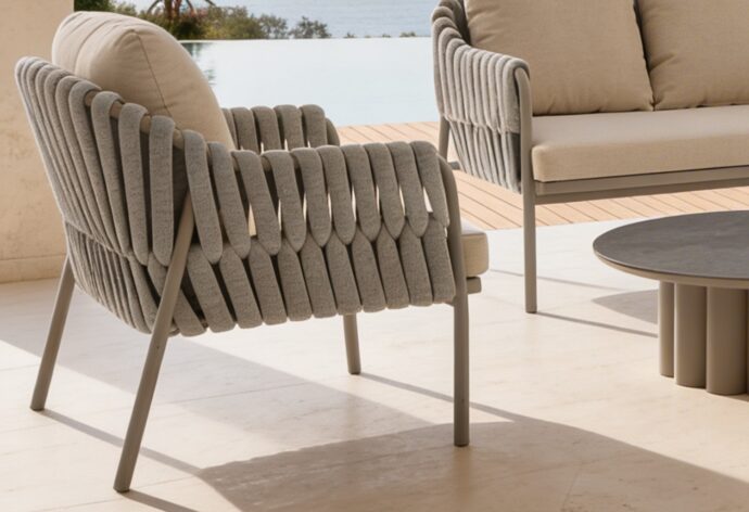 פינת ישיבה דגם לאונרדו בגוון אבן