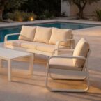 פינת חוץ דגם 'סינגפור' בגוון שמנת