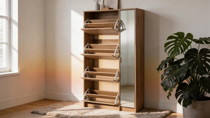 ארון נעליים דגם אילן בגוון אלון