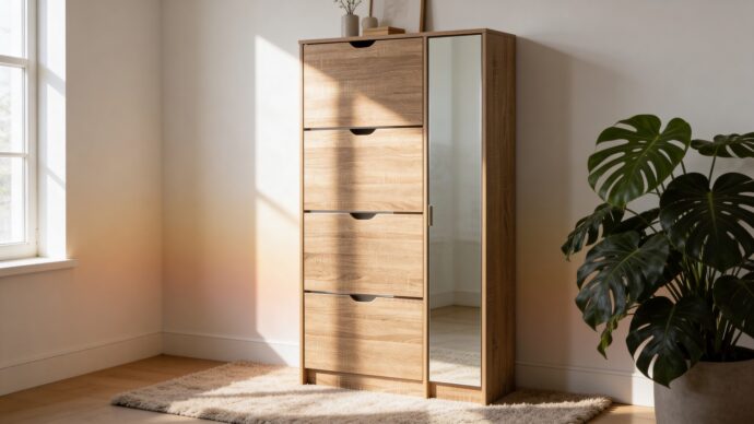 ארון נעליים דגם אילן בגוון אלון