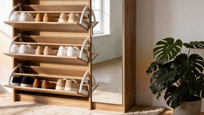 ארון נעליים דגם אילן בגוון אלון