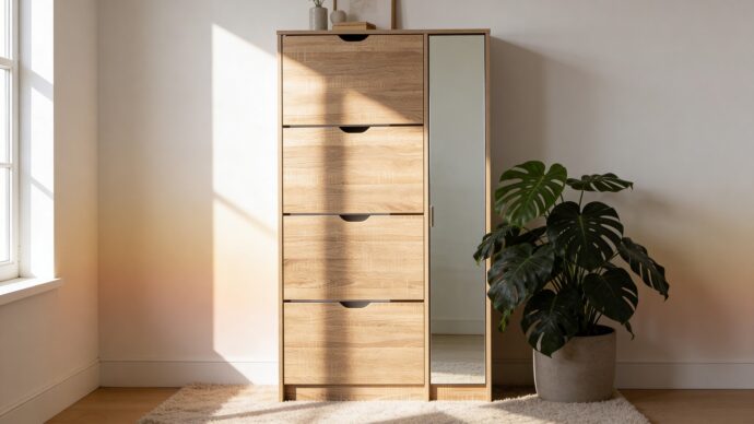 ארון נעליים דגם אילן בגוון אלון