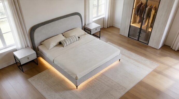 חדר שינה יוקרתי – מיטה ונציה + ארון שירן