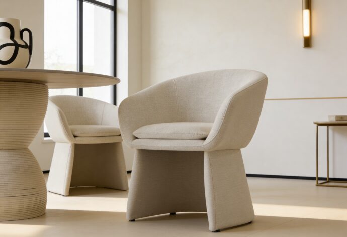 כיסא דגם שני בגוון שמנת