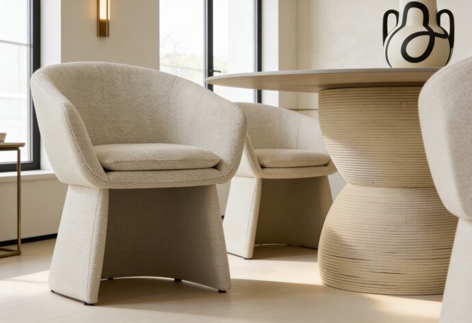 כיסא דגם שני בגוון שמנת