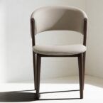 כיסא דגם רום דמוי עור בגוון אבן