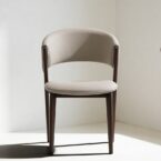 כיסא דגם רום דמוי עור בגוון אבן