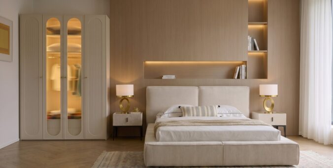 חדר שינה יוקרתי – מיטה בריסל + ארון דניאל