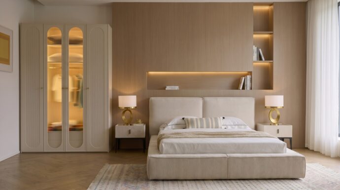 חדר שינה יוקרתי – מיטה בריסל + ארון דניאל