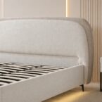 מיטה דגם ונציה - שמנת FABRIC + ארגז מצעים ומזרן מתנה