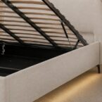 מיטה דגם ונציה - שמנת FABRIC + ארגז מצעים ומזרן מתנה