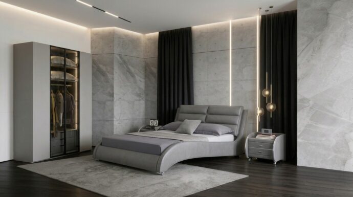 חדר שינה יוקרתי – מיטת טקסס + ארון שירן