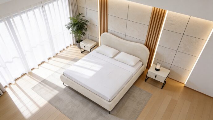 מיטה דגם מעיין - שמנת + מזרן מתנה