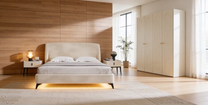חדר שינה יוקרתי – מיטת מרסיי + ארון אופל