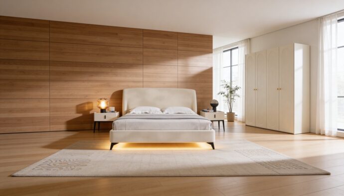 חדר שינה יוקרתי – מיטת מרסיי + ארון אופל