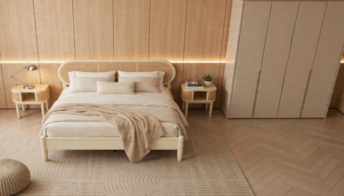 חדר שינה יוקרתי – מיטה נטע + ארון רן