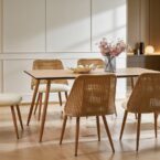 כיסא דגם לארה בגוון עץ + לבן